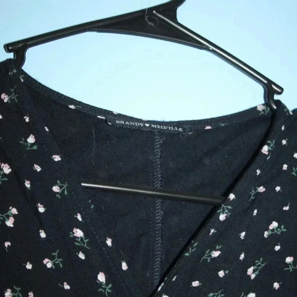 Brandy Melville Mini Floral Print Wrap Dress One Size - Picture 5 of 13